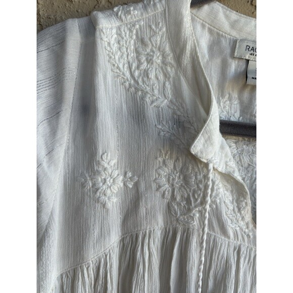 Rachel Zoe White Large Embroidered Etherial Glam Woman’s Angelic Blouse Boho - Picture 7 of 12